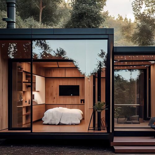 modern tiny houses, ai generative